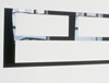 Douglas Allsop, Reflective Editor 3 horizontal rectangles, parallel pattern, 2008, cast acrylic sheet, hardened steel pins, 120 x 300 x 0.5 cm