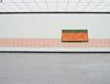 Kirstin Arndt, untitled, 2002, barrier tape orange, 2 canvases orange / olive-green, clamps, ropes, variable dimensions, installation view: 2003, Württembergischer Kunstverein, Stuttgart