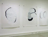Wilhelm Beestermöller, exhibition view: 2009, projektraum4, Mannheim, each: untitled, 2009, (lino-)print / paper, 150 x 125 cm