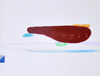 Henrik Eiben, untitled, 2010, fabric, lacquer, watercolour, coloured pencil / paper, 11,5 x 15,5 cm